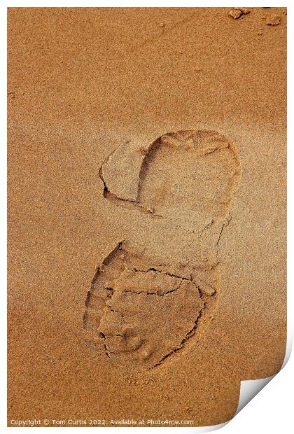 Footprint in the Sand Print by Tom Curtis