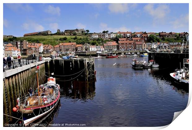 Whitby Harbour North Yorkshire Print by Tom Curtis