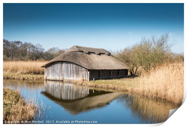 Boathouse at Hickling Broad Print by Ann Mitchell