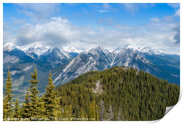 Mountain Range Banff National Park  Print by Ann Mitchell