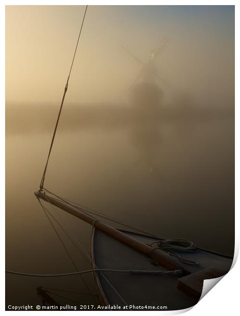 A cold morning on the Broads Print by martin pulling