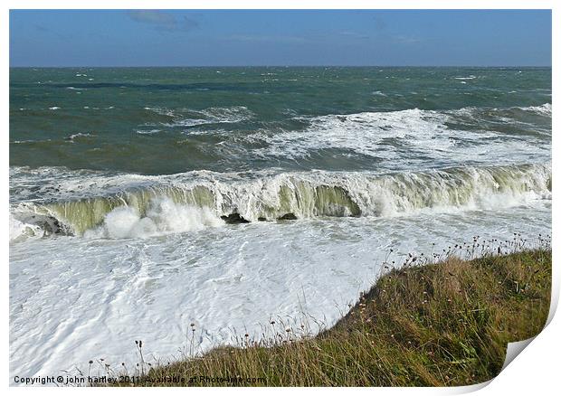 High Rollers - Stormy Sea at Weybourne Norfolk Print by john hartley