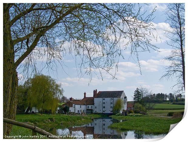 Old Water Mill on the River Wensum  Bintree Norfol Print by john hartley