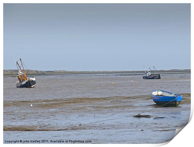 Waiting for the tide Brancaster Staithe North Norf Print by john hartley