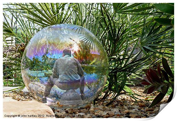 Man in a Glass Ball (composite) Print by john hartley