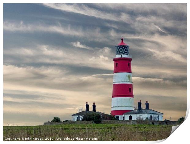 Happisburgh Lighthouse North Norfolk Print by john hartley