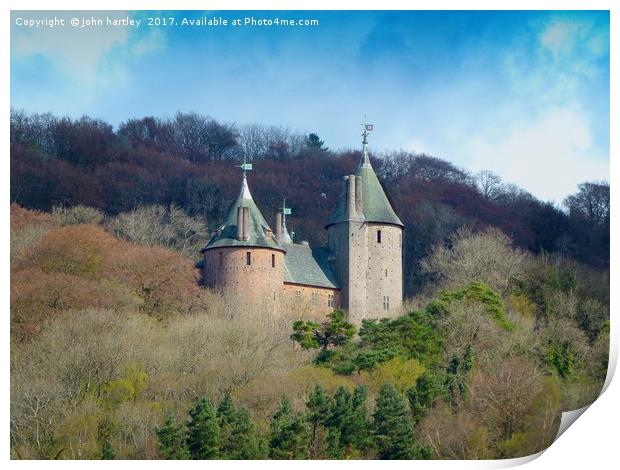 Castell Coch - A Victorian Fairy Tale Folly near C Print by john hartley