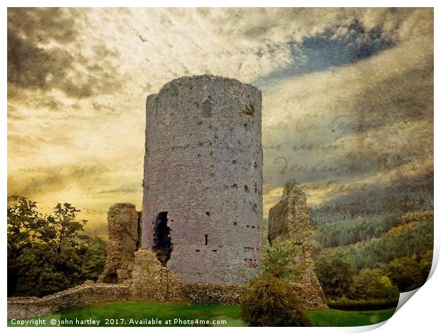 Crickhowell 12th Century Castle Wales -  Creative  Print by john hartley