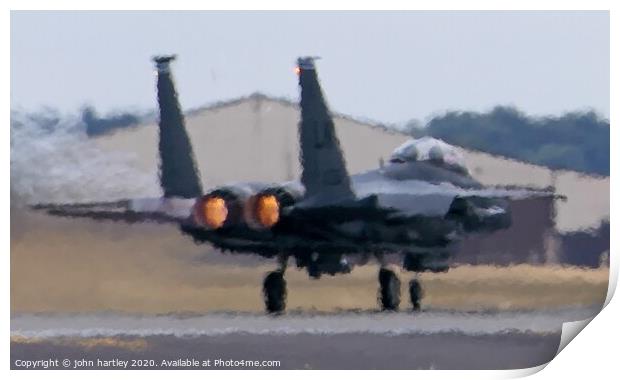 "Brakes Off"  MacDonnell-Douglas F15 After Burn Ta Print by john hartley