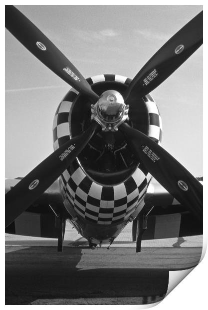 Closeup P47 Thunderbolt propeller. engine Print by Ashley Redding