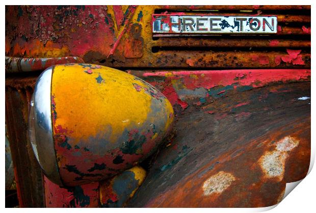 Rusty Three Ton Truck Print by Roxane Bay