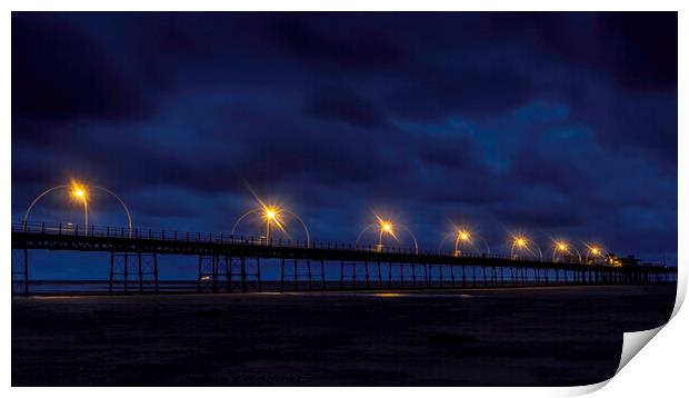 Southport Pier at night Print by Dave Jackson