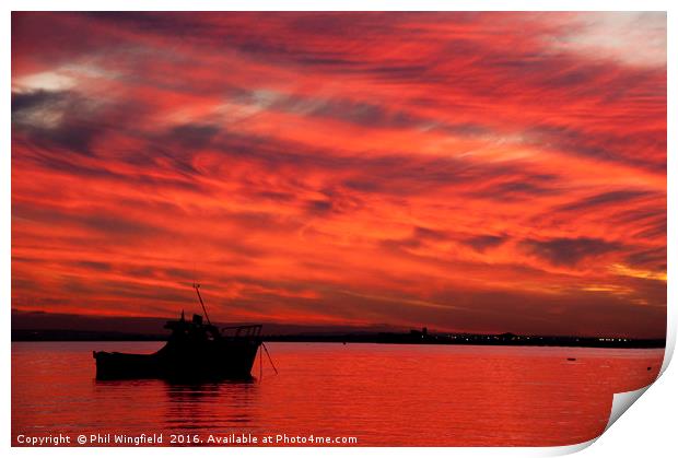 Red sky at night Print by Phil Wingfield
