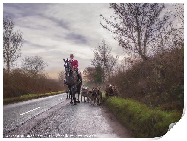 Bringing the hounds home Print by James Hare
