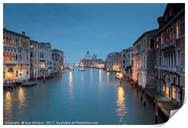 Twilight View from the Accademia Bridge Print by Sue Holness