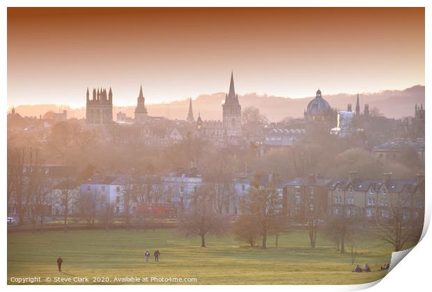 Oxford evening skyline over the City of Dreaming S Print by Steve Clark