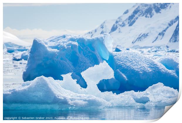 Antarctica Icebergs  Print by Sebastien Greber