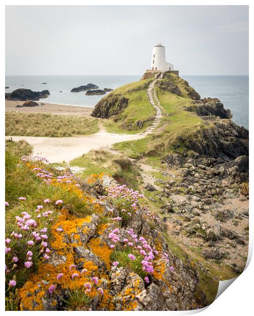 Twr Mawr Lighthouse, Llanddwyn Island, Anglesey Print by Sebastien Greber