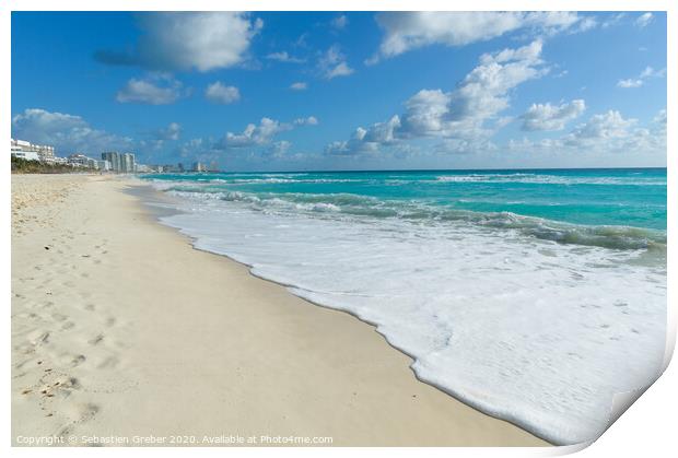 Cancun Beach Print by Sebastien Greber