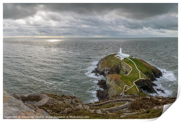 South Stack Lighthouse, Holyhead Print by Sebastien Greber