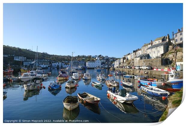 Mevagissey Harbour Print by Simon Maycock
