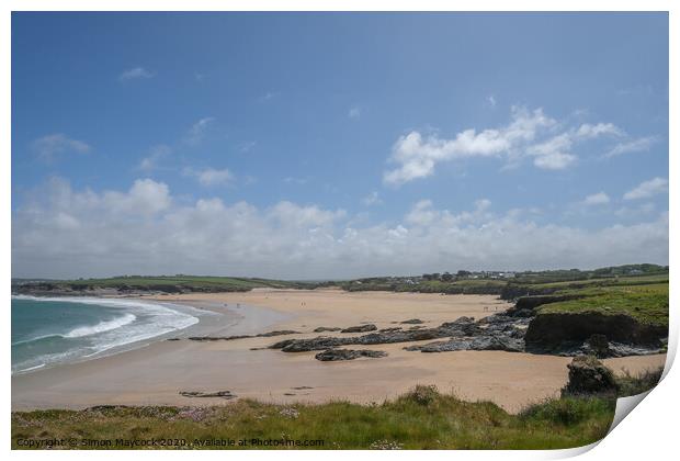 Harlyn Bay Cornwall Print by Simon Maycock