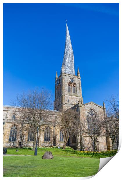 Crooked Spire - Chesterfield Print by Mike Roberts