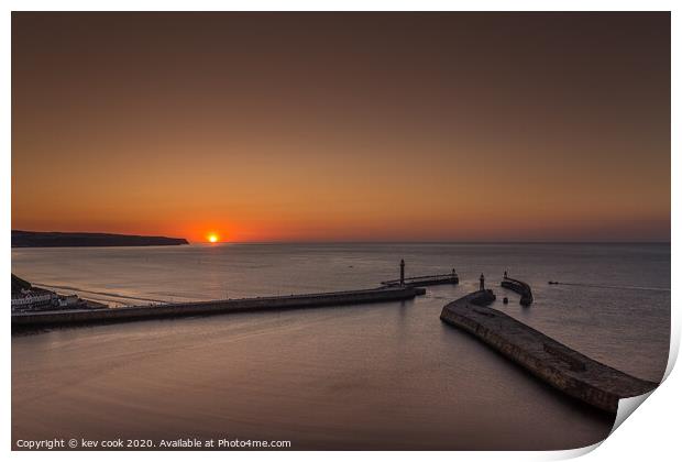 Whitby sunset. Print by kevin cook