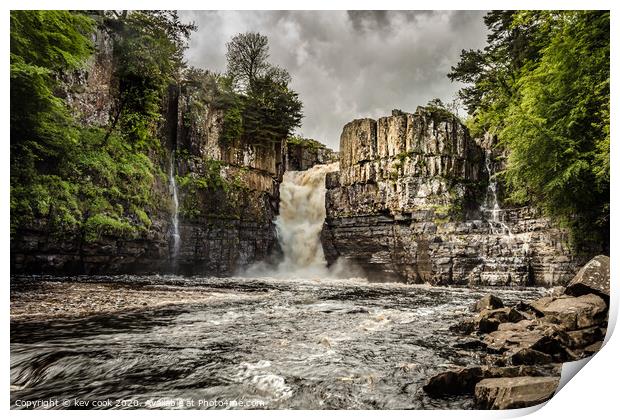 High force waterfall summertime Print by kevin cook