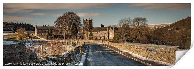 Winter in Langthwaite-Pano Print by kevin cook