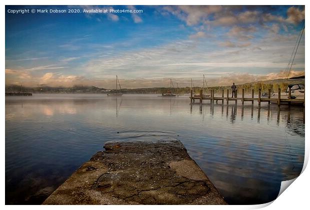Thoughts By The Jetty at Ambleside Print by Mark Dobson
