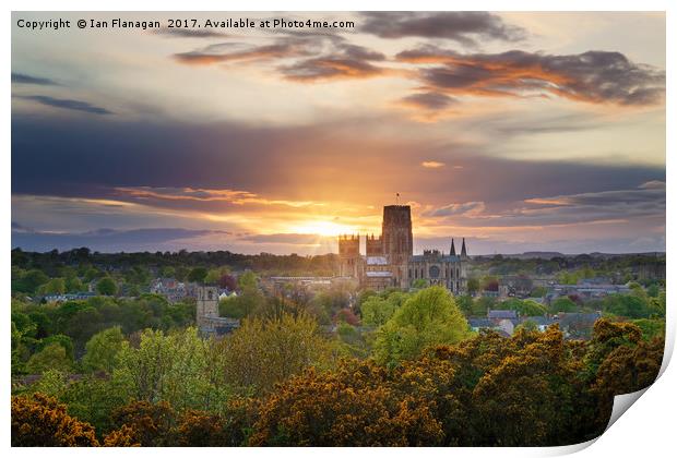 Durham Cathedral at sunset Print by Ian Flanagan