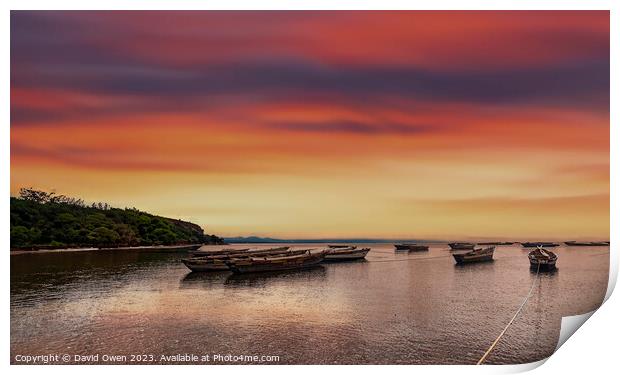 Serene Sunset on Lake Victoria Print by David Owen
