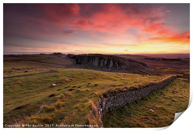 Steel Rigg Sunrise Print by Phil Buckle