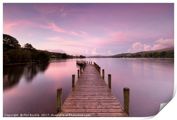 Monk Coniston Jetty Sunrise Print by Phil Buckle