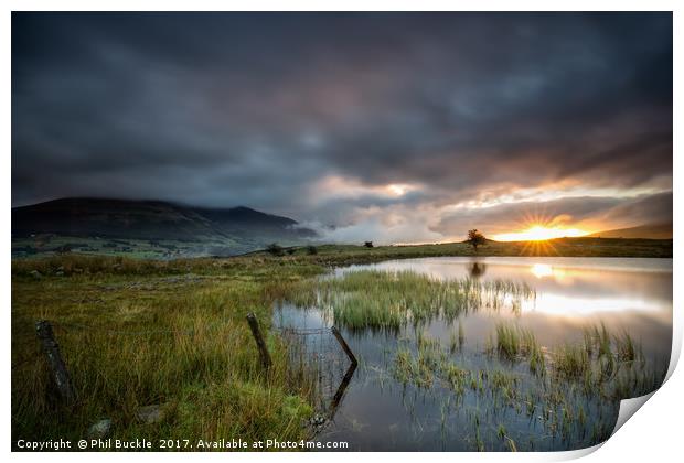 Sunrise at Tewet Tarn Print by Phil Buckle