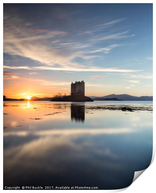 Castle Stalker Sunset Print by Phil Buckle
