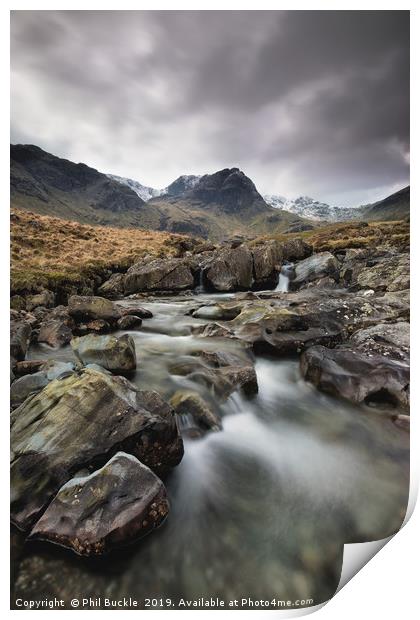 Deepdale Beck Falls Print by Phil Buckle
