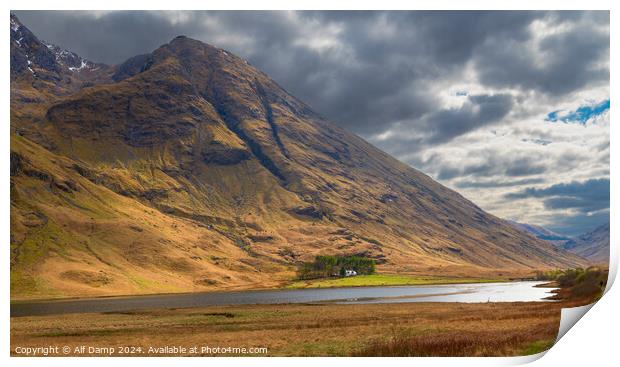 Lost in Glencoe - the Wee White House Print by Alf Damp