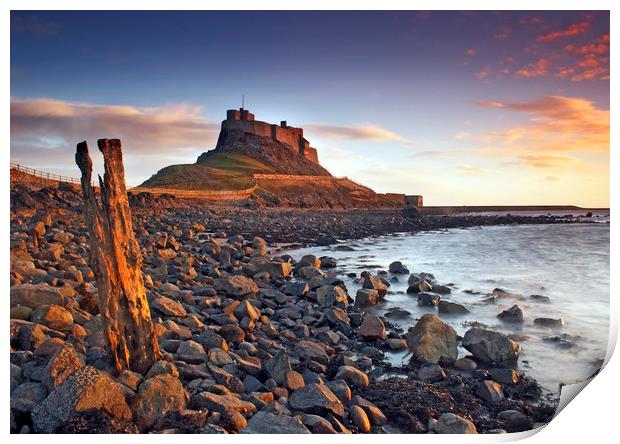 Holy Island Print by Ken Cowins
