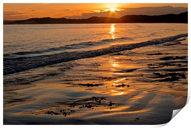Sunrise at Druridge Bay, Northumberland Print by Alan Barnes