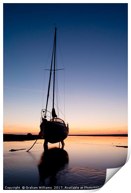 Yacht sunrise Print by Graham Williams