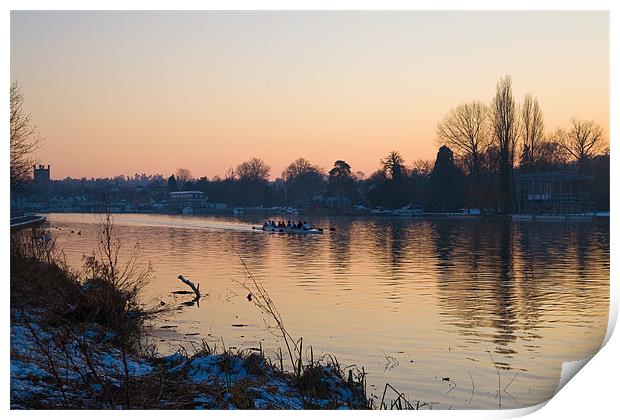 Rowing down the Tames Print by Malcolm Smith