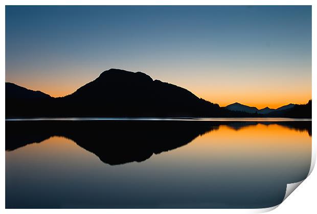 Winter Sunset Over Loch Laggan Print by Malcolm Smith