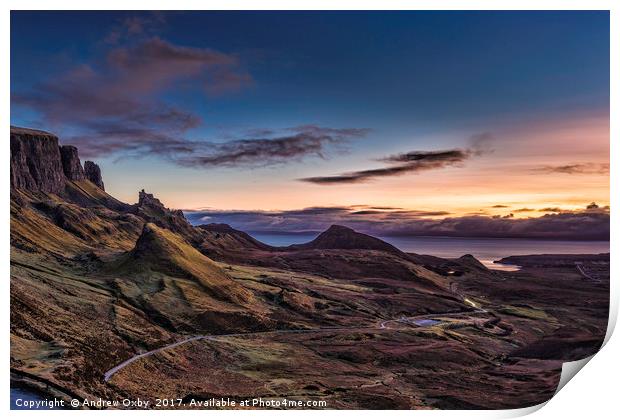 The Quiraing, Isle of Skye, Scotland.  Print by Andrew Oxby