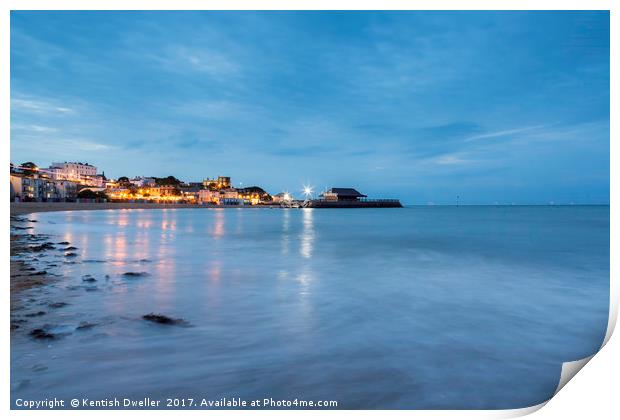 Evening Waves at Viking Bay, Broadstairs Print by Kentish Dweller