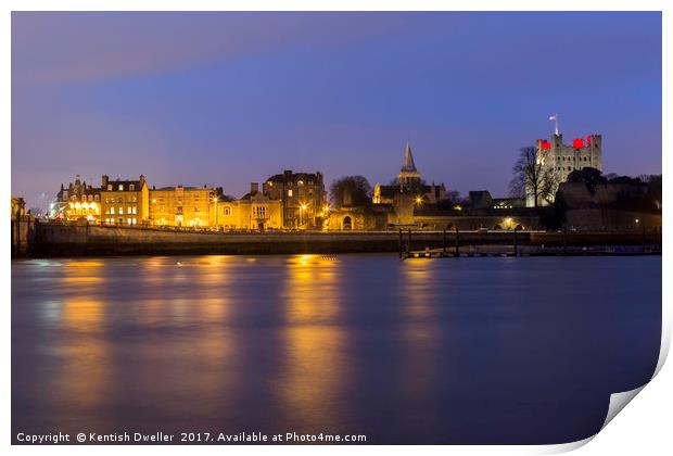 Rochester by Night Print by Kentish Dweller