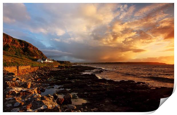 Sunset over Ballycastle Print by Sorcha Lewis