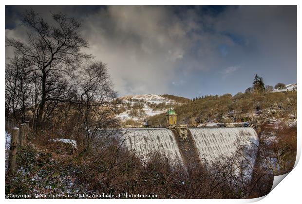 Penygarreg in the winter sun Print by Sorcha Lewis