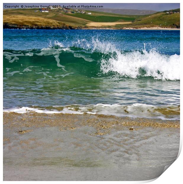 Spiggie beach, Shetland Wave Split Print by Josephine Gornall